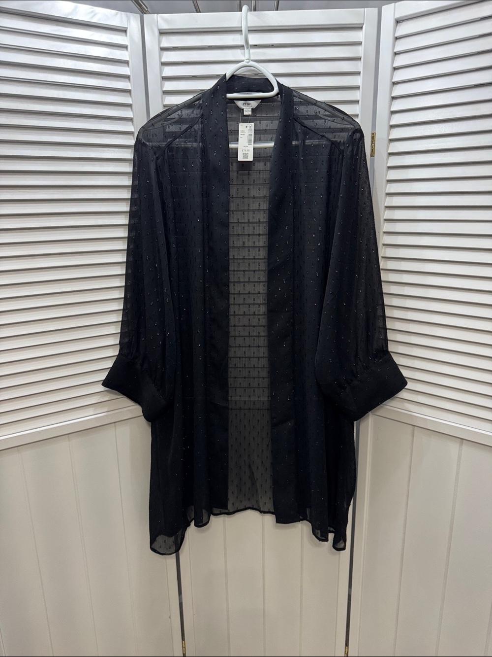 Penningtons Black Sheer Beaded Kimono